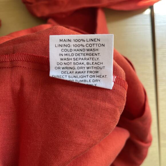 NWT Revolve x Rumer Freya Mini Linen Puff Sleeve Dress Red Size Medium - Picture 7 of 7